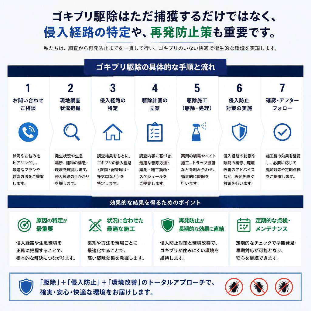 徹底した調査と駆除手順