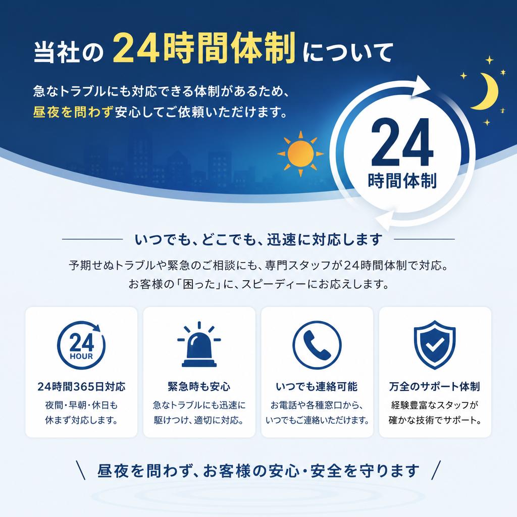 2. 24時間対応の信頼性